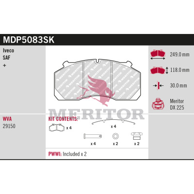 BRAKE PAD SERVICE KIT
