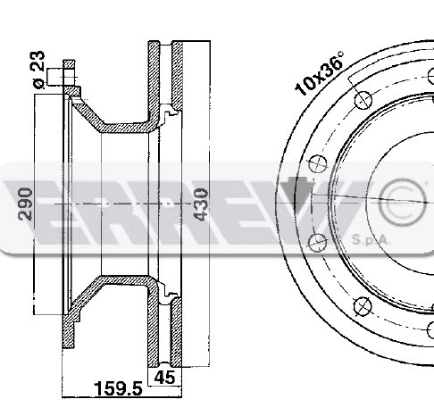 DISCO FRENO 10 FORI D.430   BPW