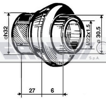 DADO C/GUIDA M22X1,5 H33 EUROC.