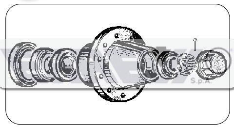 Mozzo ruota completo c/cuscinetti SKF e calotta