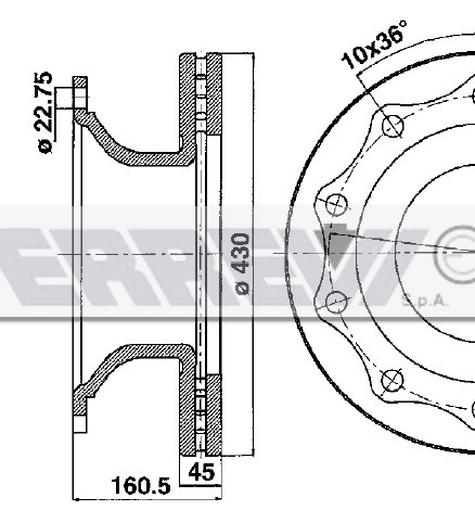 DISCO FRENO D.430 H.160     SAF