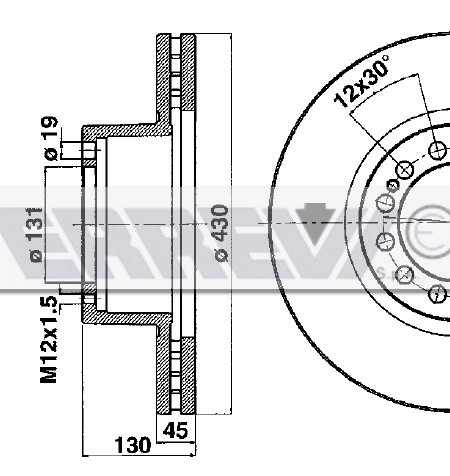 DISCO FRENO D.430 H.130     SAF