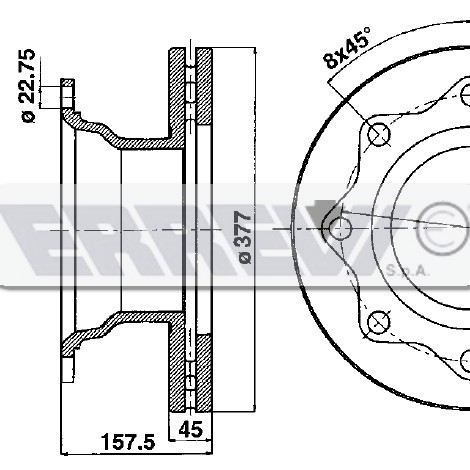 DISCO FRENO D.377 H.157     SAF