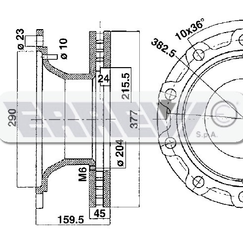 DISCO FRENO 10 FORI D.370   BPW