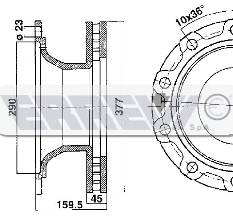 DISCO FRENO D.377 10F. BPW SKH