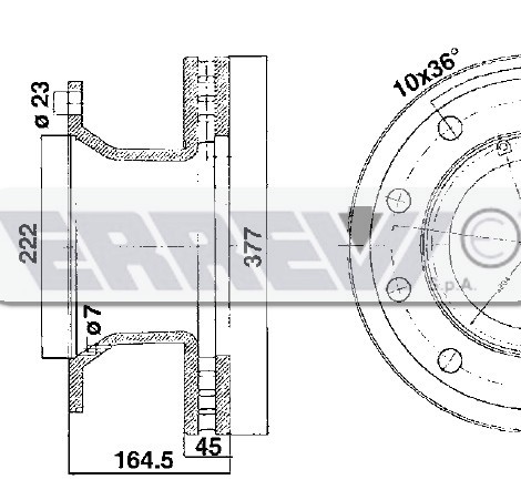 DISCO FRENO D.377 10 F.  BPW UT