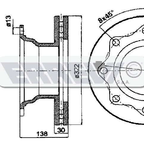 DISCO FRENI POST.    VOLVO FL6