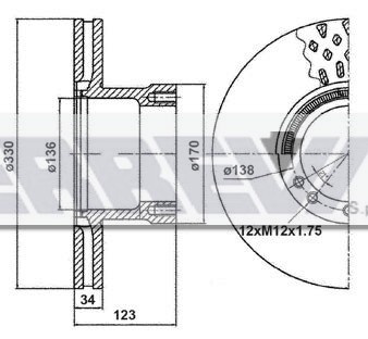 DISCO FR.ANT.D.330 12F.M12  DAF