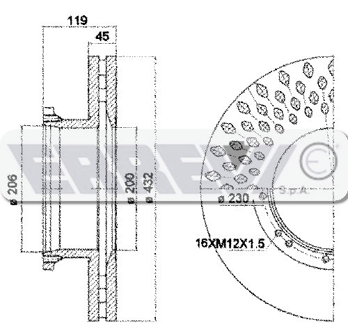 DISCO FRENI ANT.D.432 16F.  MAN