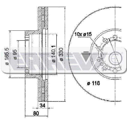 DISCO FRENI ANT.D.330 10F. REN.