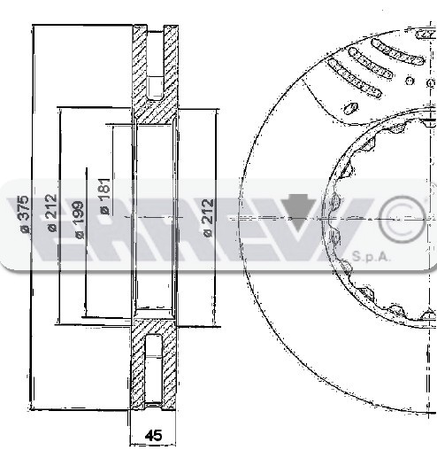 DISCO FRENI D.375  VOLVO FM9-12