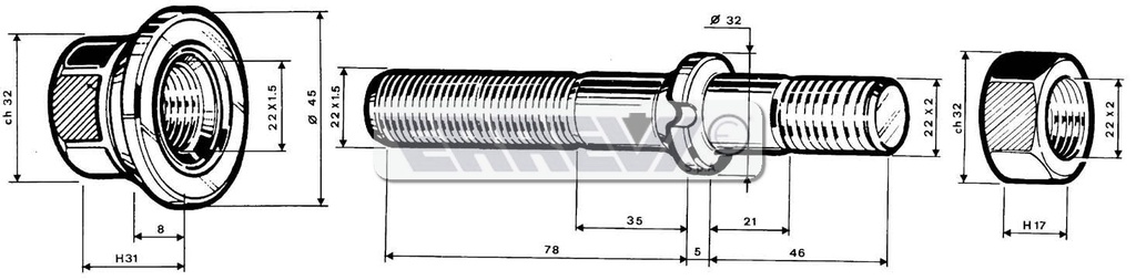 COLONN.FISS.RUOTA C.DADI BPW11T