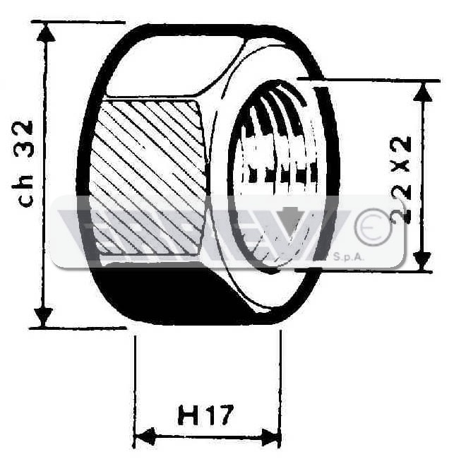 DADO PER COLONNETTA M.22X2  BPW