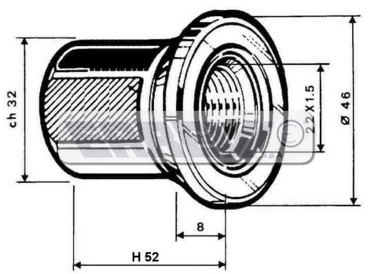 DADO COL.CHIUS.22X1,5 CH32 ROR